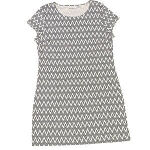 New York & Company Black and White Zigzag‎ Mini Dress, Women's Size XL
